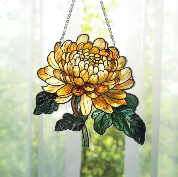 Birth Flower Name Suncatcher Ornament | Mother's Day Gift | Acrylic Window Hanging