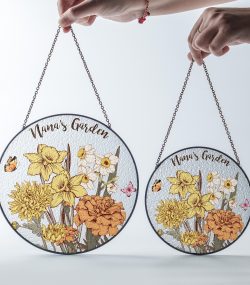 Custom Grandma’s Garden Birth Flower Suncatcher | Mother's Day Gift | Floral Window Art - Image 4