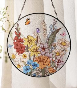 Custom Grandma’s Garden Birth Flower Suncatcher | Mother's Day Gift | Floral Window Art
