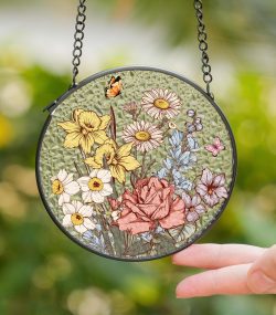 Custom Grandma’s Garden Birth Flower Suncatcher | Mother's Day Gift | Floral Window Art - Image 2