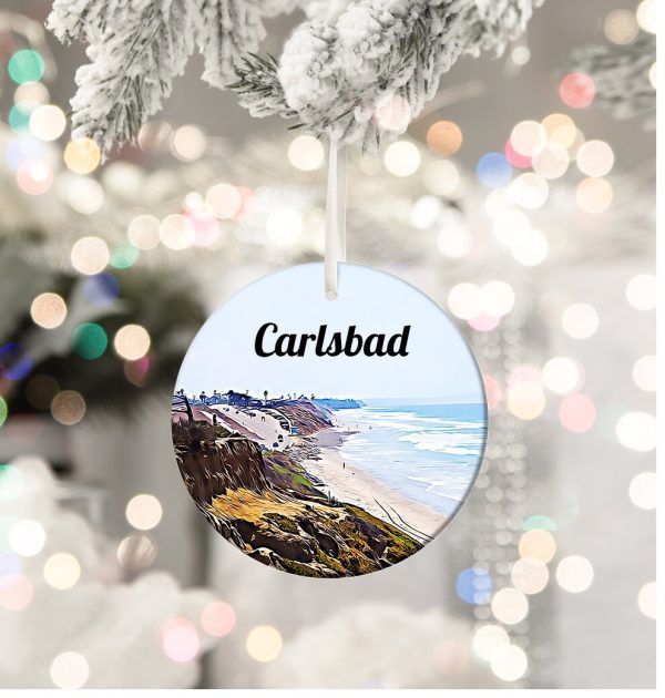 Carlsbad Ornament  Carlsbad Gift  Christmas Ornament  Carlsbad Christmas  Holiday Decoration  Carlsbad  Travel Ornament - Image 3