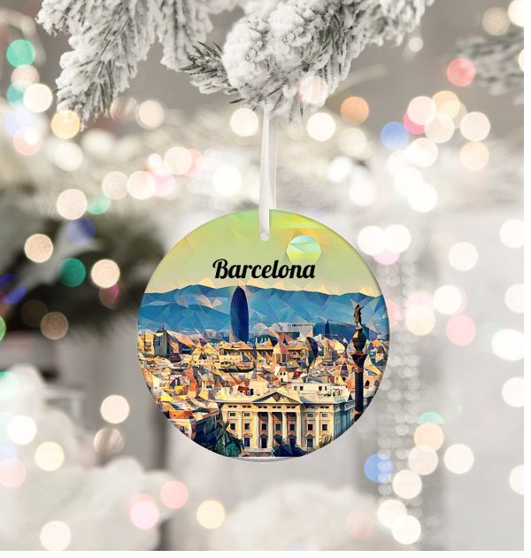 Barcelona Ornament  Barcelona Gift  Christmas Ornament  Barcelona Christmas  Tree Ornament  Christmas Gift  Housewarming Gift  Spain  Travel - Image 3