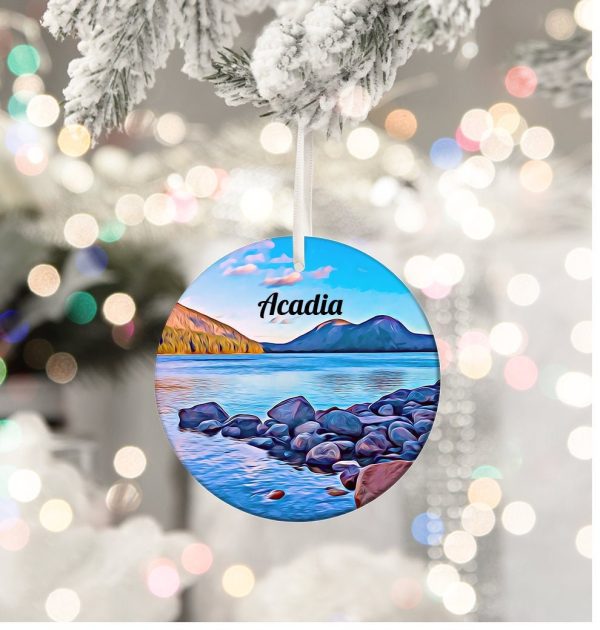 Acadia Ornament  Christmas Ornament  Tree Ornament  Acadia Christmas  Christmas Gift  Newlywed Ornament  Housewarming Gift  National Park