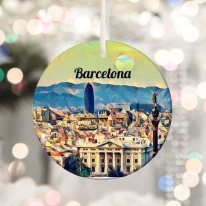 Barcelona Ornament  Barcelona Gift  Christmas Ornament  Barcelona Christmas  Tree Ornament  Christmas Gift  Housewarming Gift  Spain  Travel