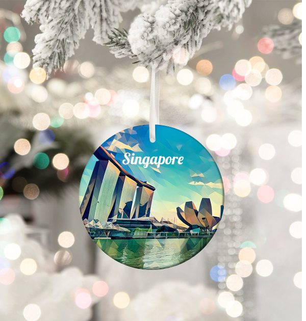 Singapore Ornament  Singapore Gift  Christmas Ornament  Singapore Christmas  Tree Ornament  Christmas Gift  Housewarming Gift  Singapore - Image 3