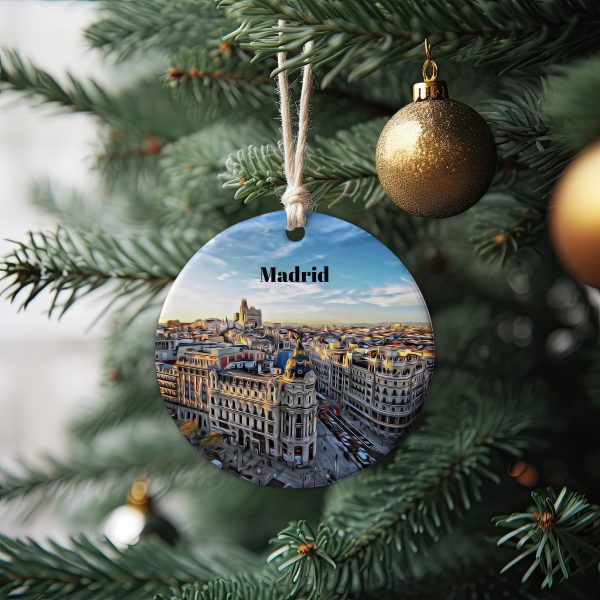Madrid Christmas Ornament  Christmas Gift  Madrid Gift  Madrid Travel  Christmas Decor  Madrid Souvenir  Travel Gift  Tree Ornaments - Image 2