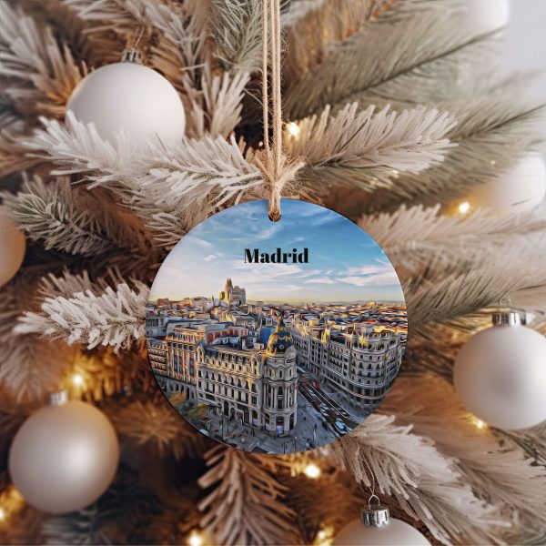 Madrid Christmas Ornament  Christmas Gift  Madrid Gift  Madrid Travel  Christmas Decor  Madrid Souvenir  Travel Gift  Tree Ornaments - Image 3