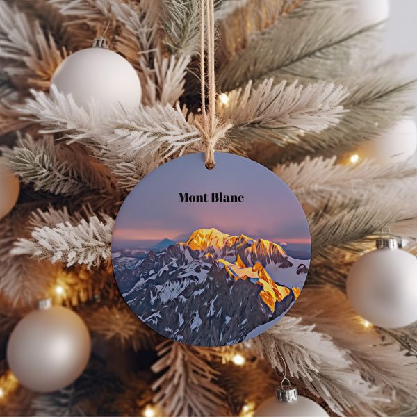 Mont Blanc Christmas Ornament  Christmas Gift  Mont Blanc Gift  Mont Blanc Travel  Christmas Decor  Mont Blanc Souvenir  Travel Gift - Image 3