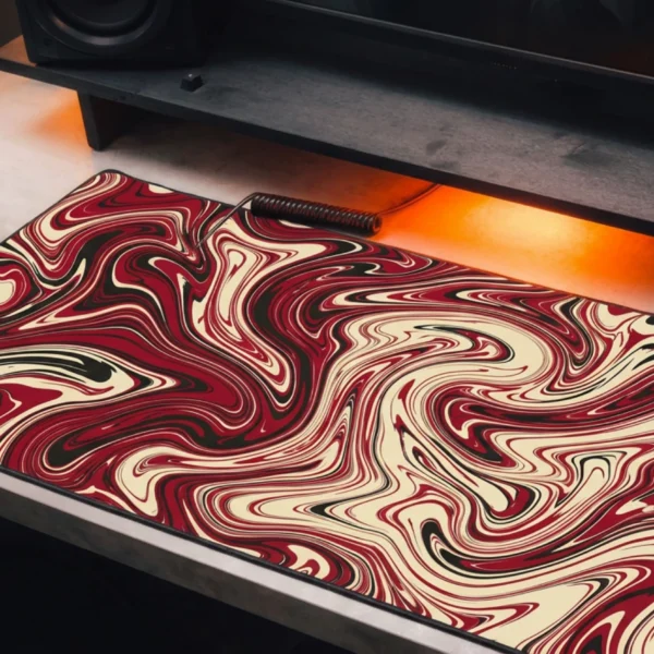 RED VERTIGO — Abstract Desk Mat