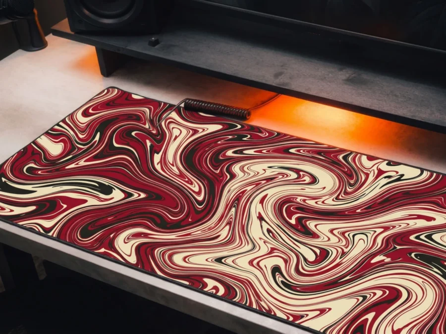 RED VERTIGO — Abstract Desk Mat